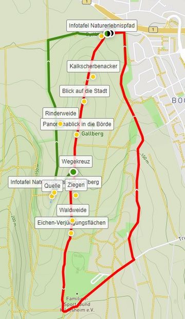 Karte mit der Route auf dem Gallberg